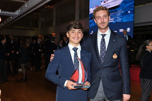 Noah Garcia with the Pierre Casiraghi (Vice-President of the YCM) 