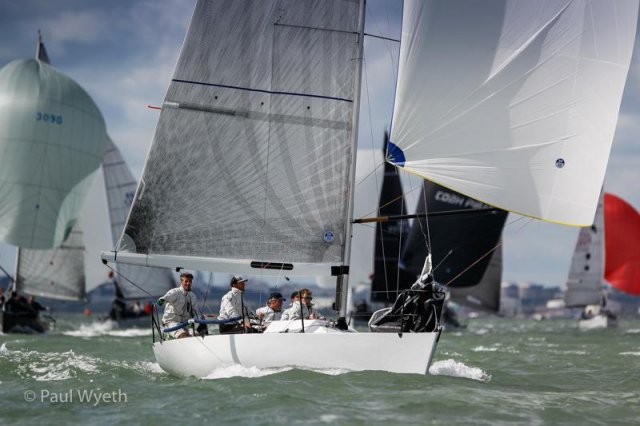Aguila on her way to victory in the 2017 Coutts Quarter Ton Cup. Photo by Paul Wyeth