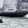 Beam on American Magic's proximity to the water surface is evident. Photo by Richard Gladwell / Sail-world.com
