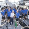 IMA Secretary General Andrew McIrvine presents Black Jack's owner Peter Harburg with the IMA Mediterranean Maxi Offshore Challenge trophy. Photo: IMA / Michelangelo Forza